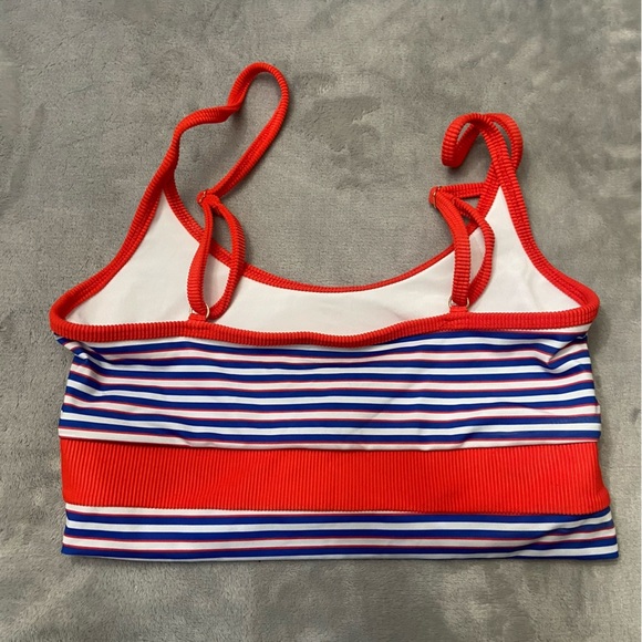 New! beach riot striped bikini top red white blue 10014 - Picture 6 of 7